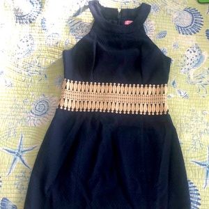 Beautiful Lilly dress. Navy and gold. Worn once.